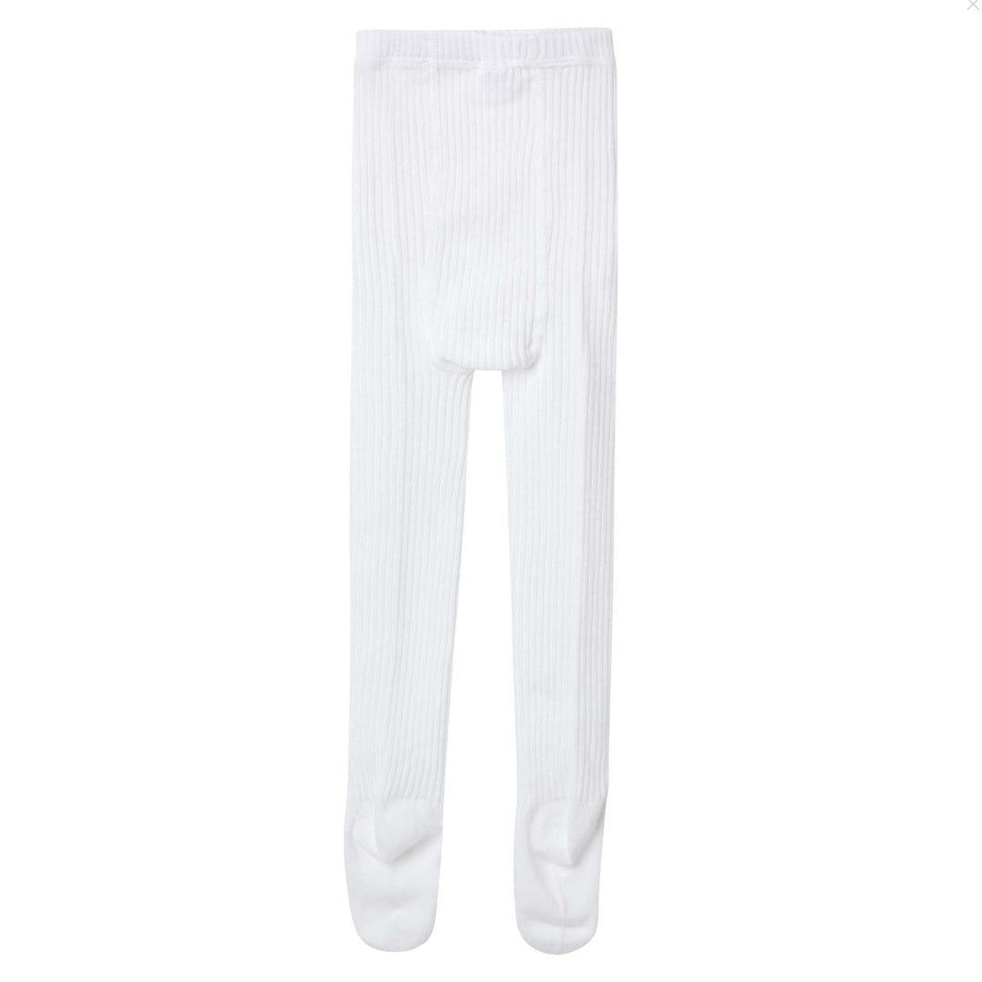 DESIGNER KIDZ RIB TIGHTS - WHITE