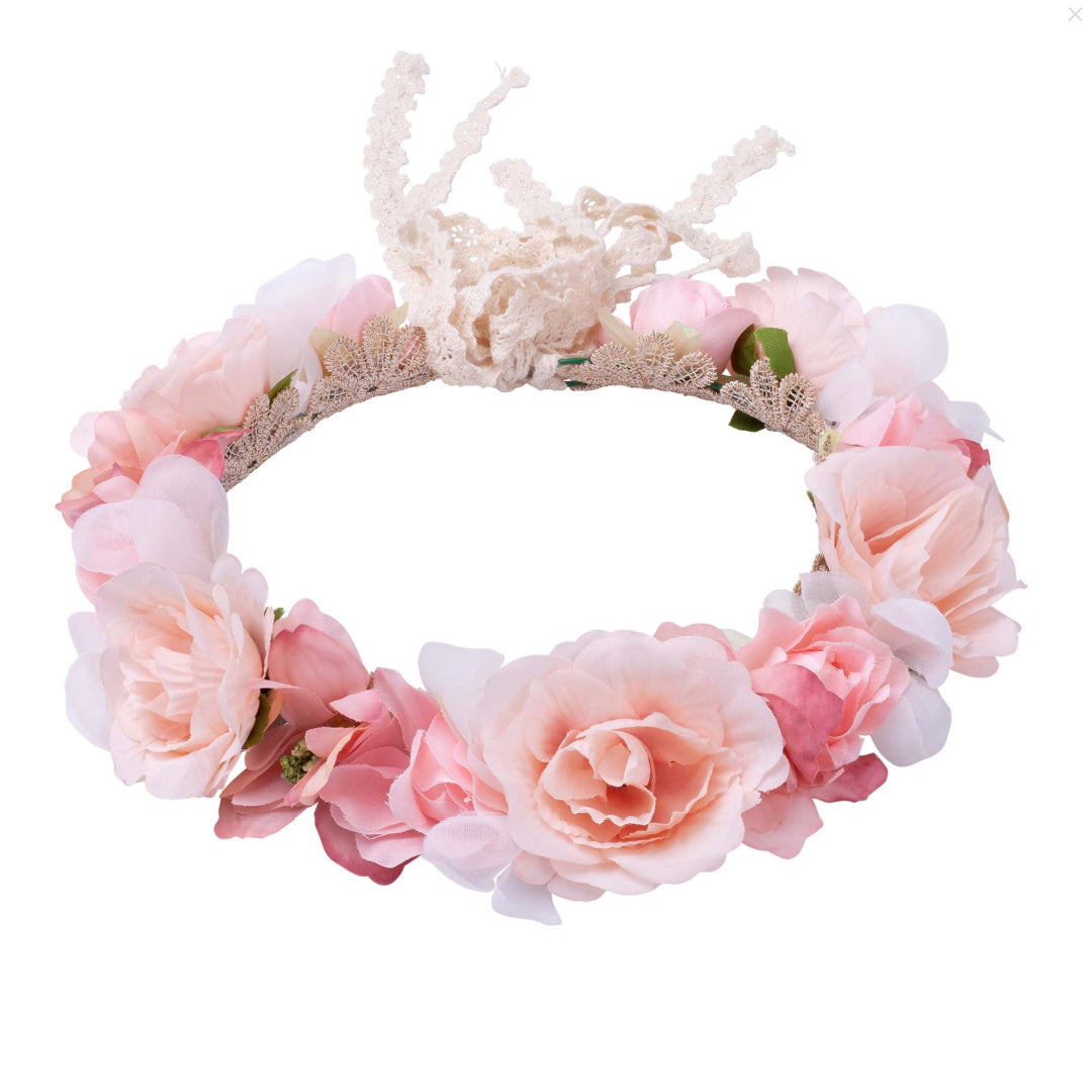 DESIGNER KIDZ JULIET FLOWER CROWN [ROSE PINK]