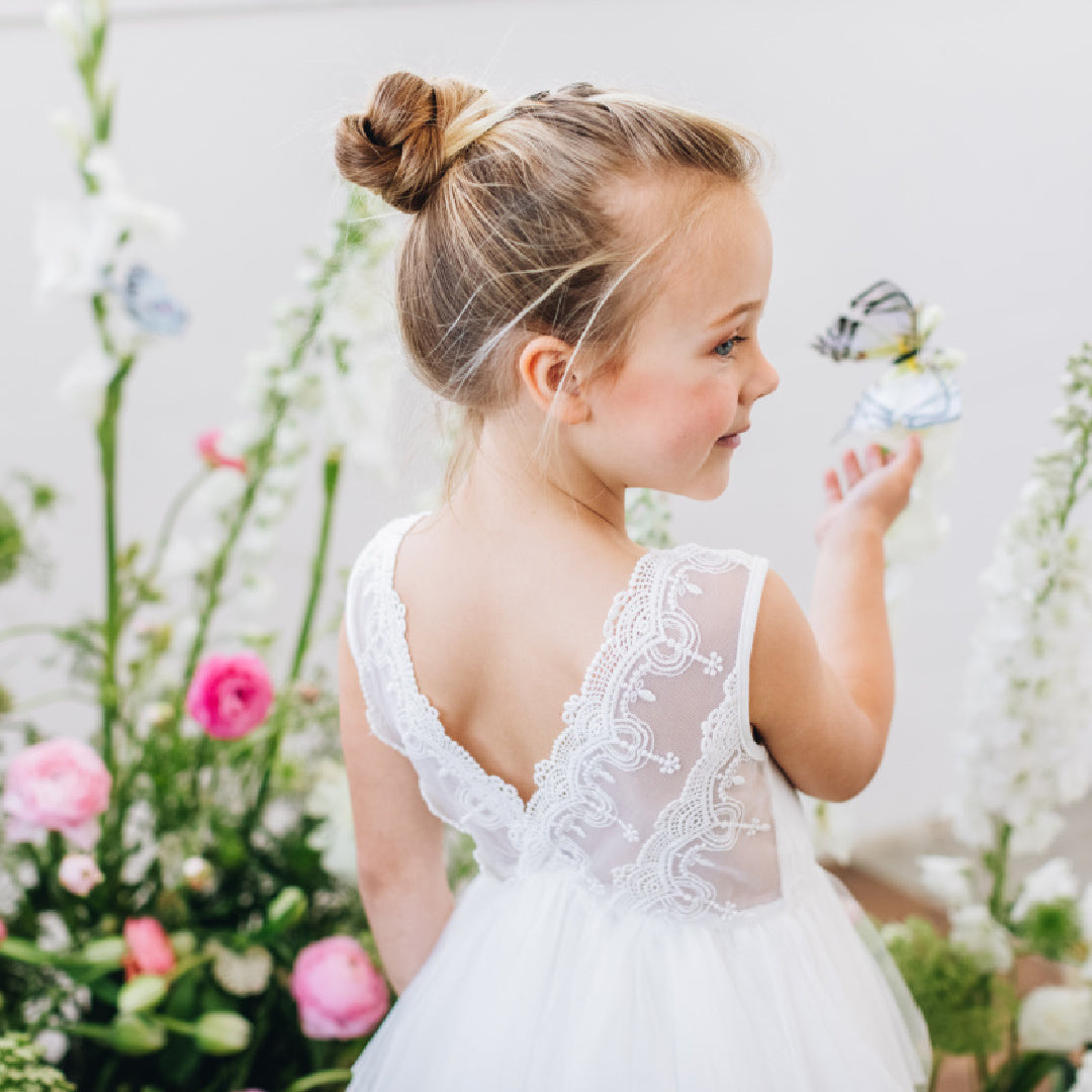 DESIGNER KIDZ SOPHIE LACE BODICE TUTU DRESS - IVORY