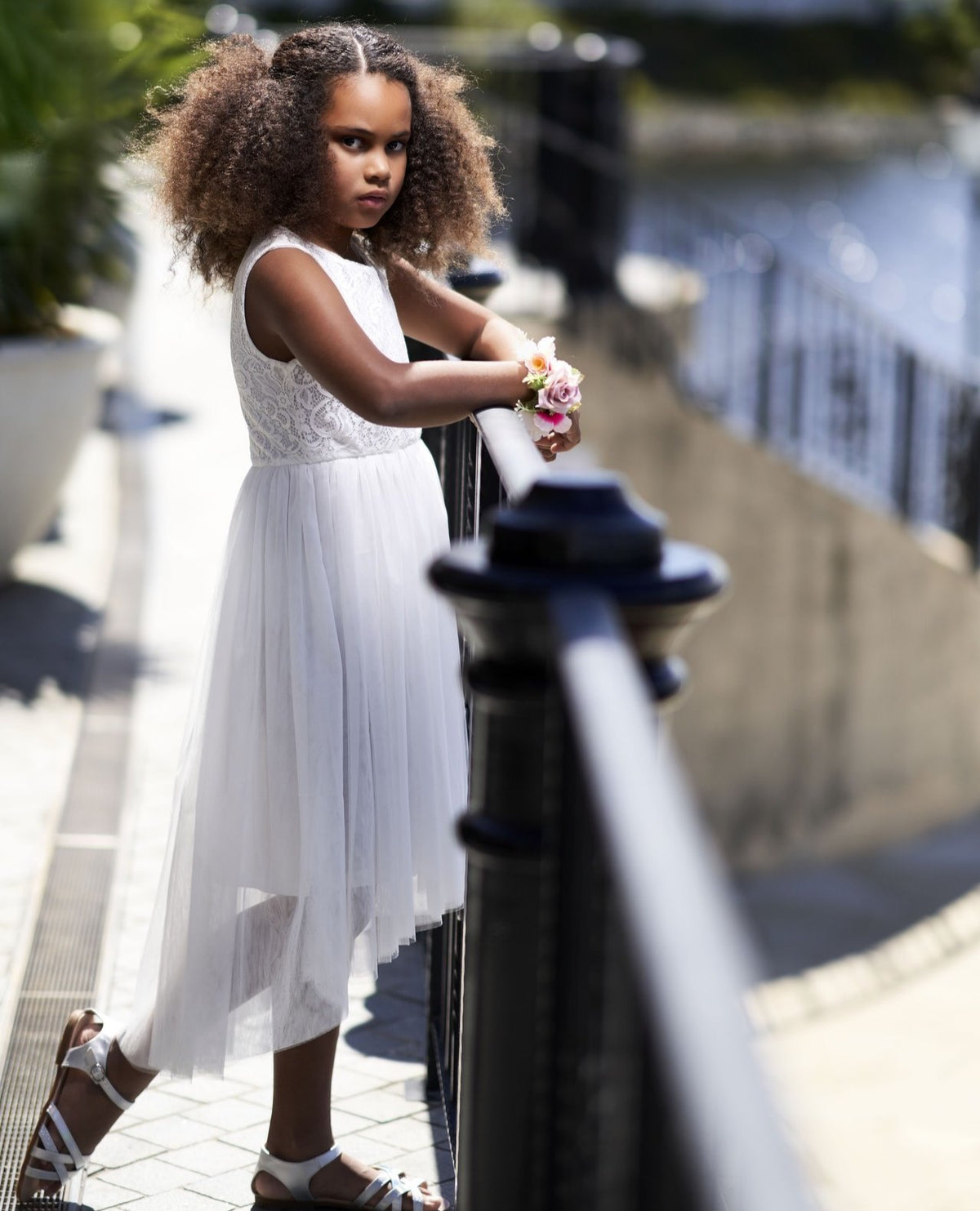 DESIGNER KIDZ DELILAH LACE DRESS - IVORY