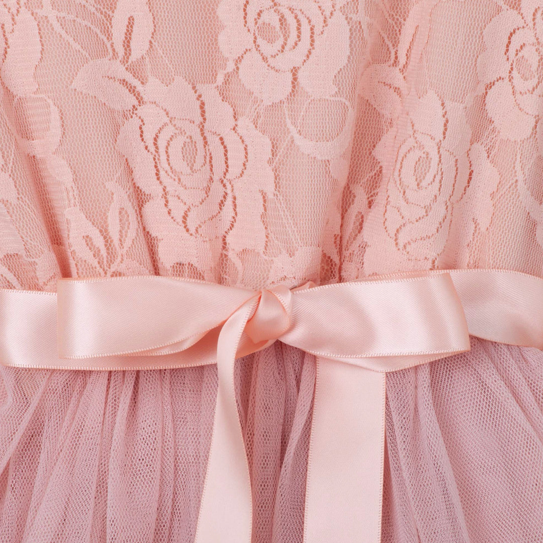 DESIGNER KIDZ CANDI LACE TUTU DRESS [TEA ROSE]