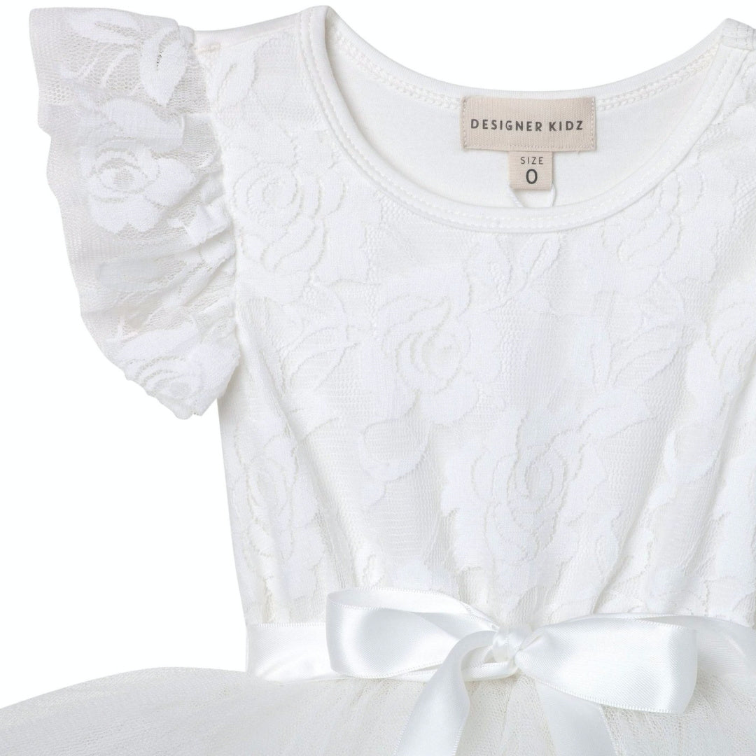 DESIGNER KIDZ MY FIRST LACE TUTU DRESS - IVORY