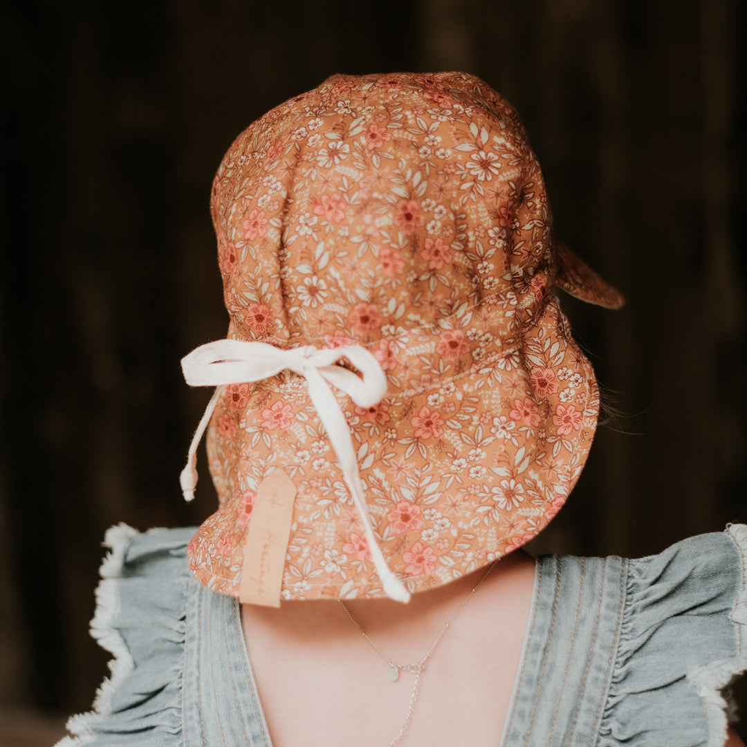 BEDHEAD HERITAGE &#39;LOUNGER&#39; BABY REVERSIBLE FLAT SUN HAT - ALICE / FLAX