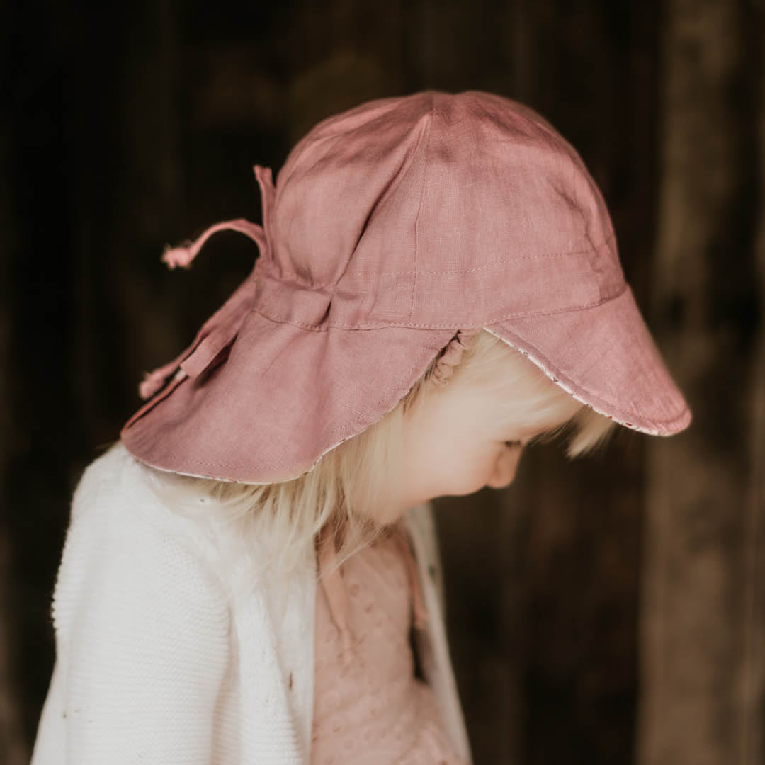 BEDHEAD HERITAGE &#39;LOUNGER&#39; BABY REVERSIBLE FLAT SUN HAT - LUCY / ROSA