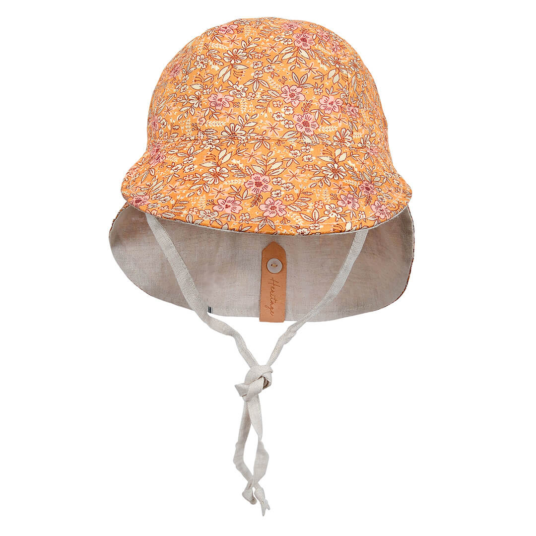 BEDHEAD HERITAGE &#39;LOUNGER&#39; BABY REVERSIBLE FLAT SUN HAT - ALICE / FLAX