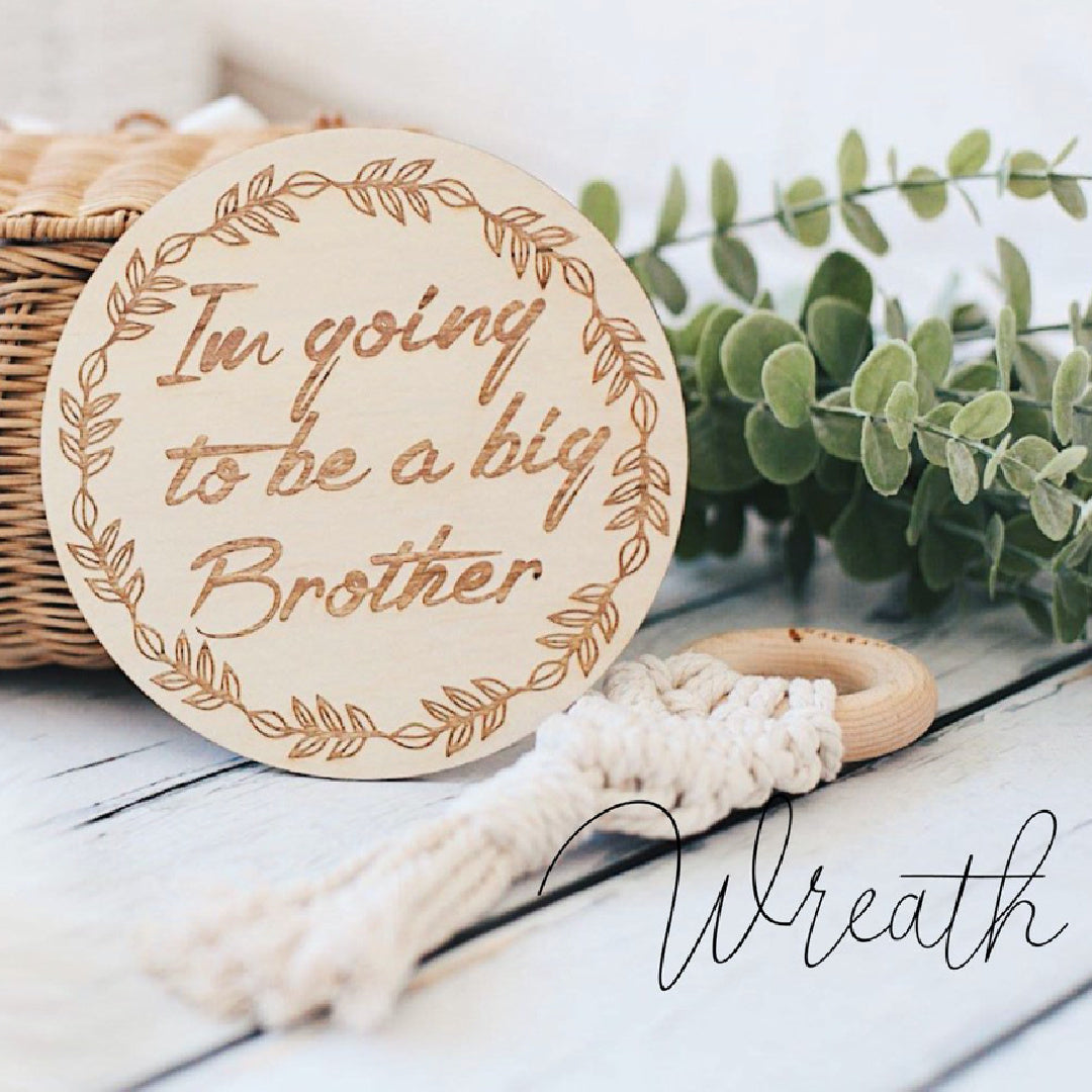 HELLO FERN WOODEN SINGLE ANNOUNCEMENT DISC -  I'M GOING TO BE A BIG BROTHER