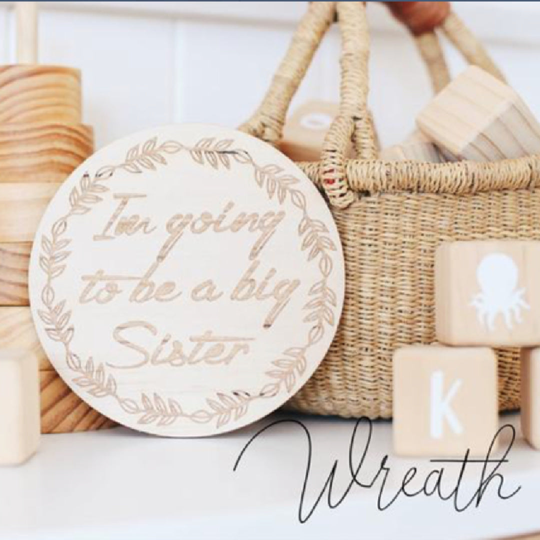 HELLO FERN WOODEN SINGLE ANNOUNCEMENT DISC -  I'M GOING TO BE A BIG SISTER