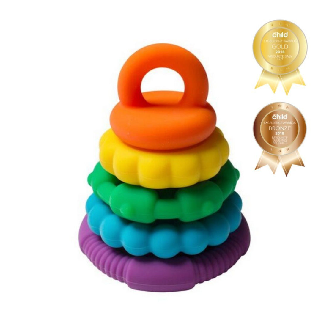 JELLYSTONE DESIGNS STACKER AND TEETHER TOY - RAINBOW