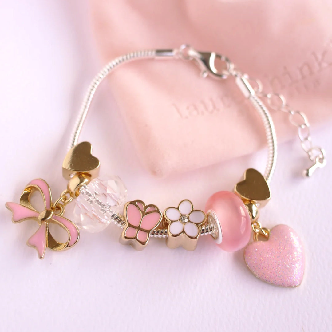 LAUREN HINKLEY PINK FANTASIA CHARM BRACELET