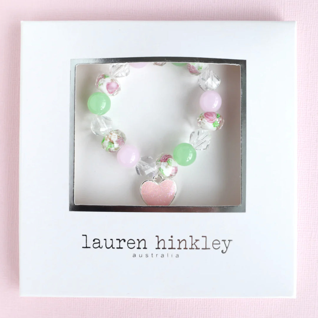 LAUREN HINKLEY FLORAL HEART ELASTIC BRACELET