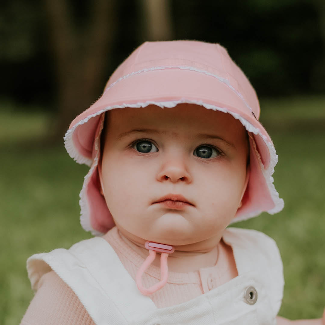 BEDHEAD BABY LEGIONNAIRE HAT - BLUSH RUFFLE TRIM