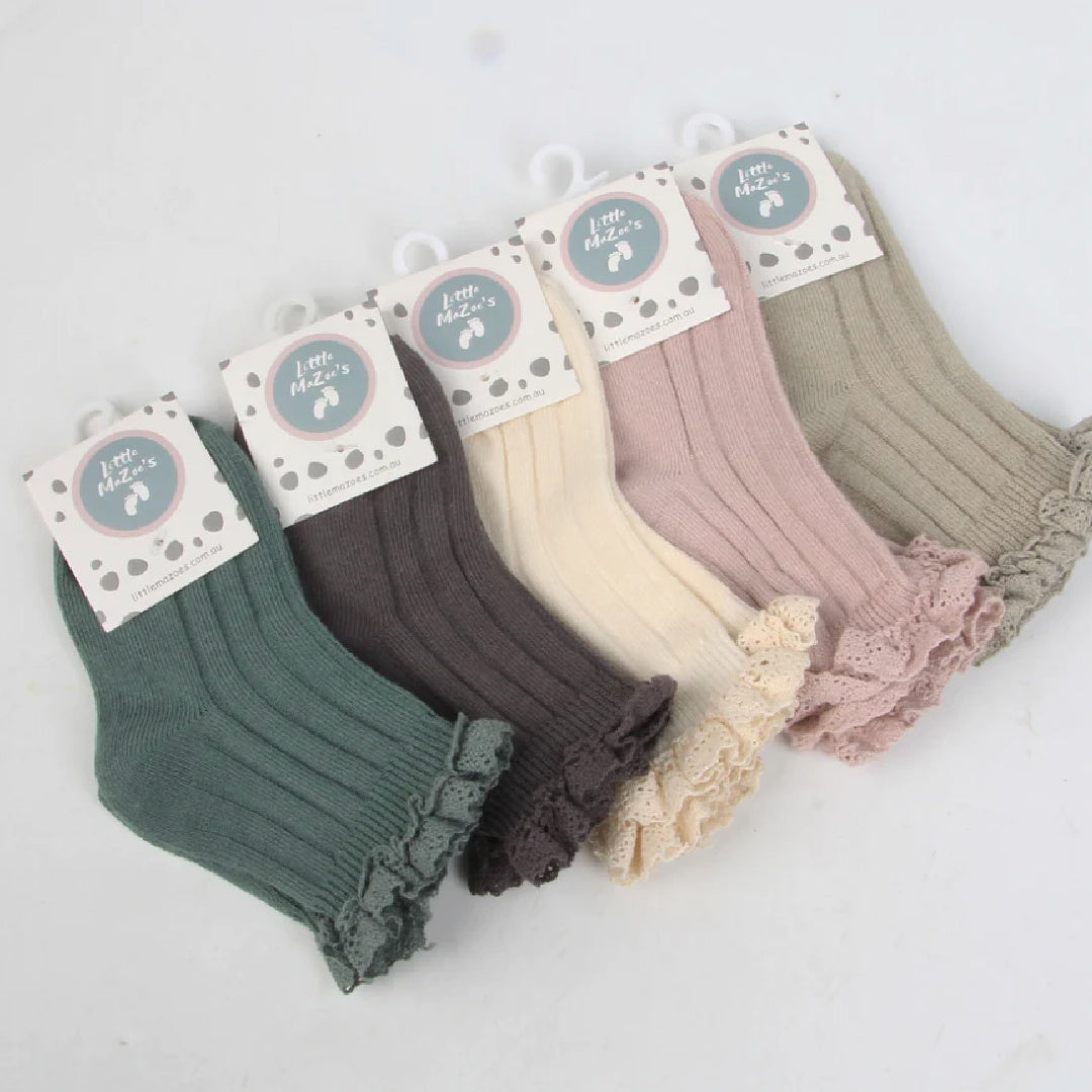 LITTLE MAZOE&#39;S LACE ANKLE SOCKS
