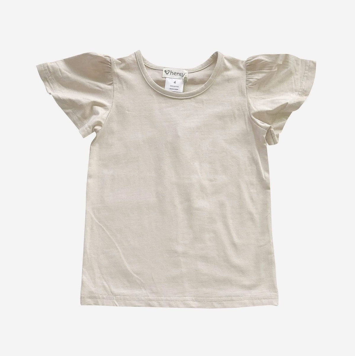 LOVE HENRY GIRLS FRILL SLEEVE TOP - CREAM