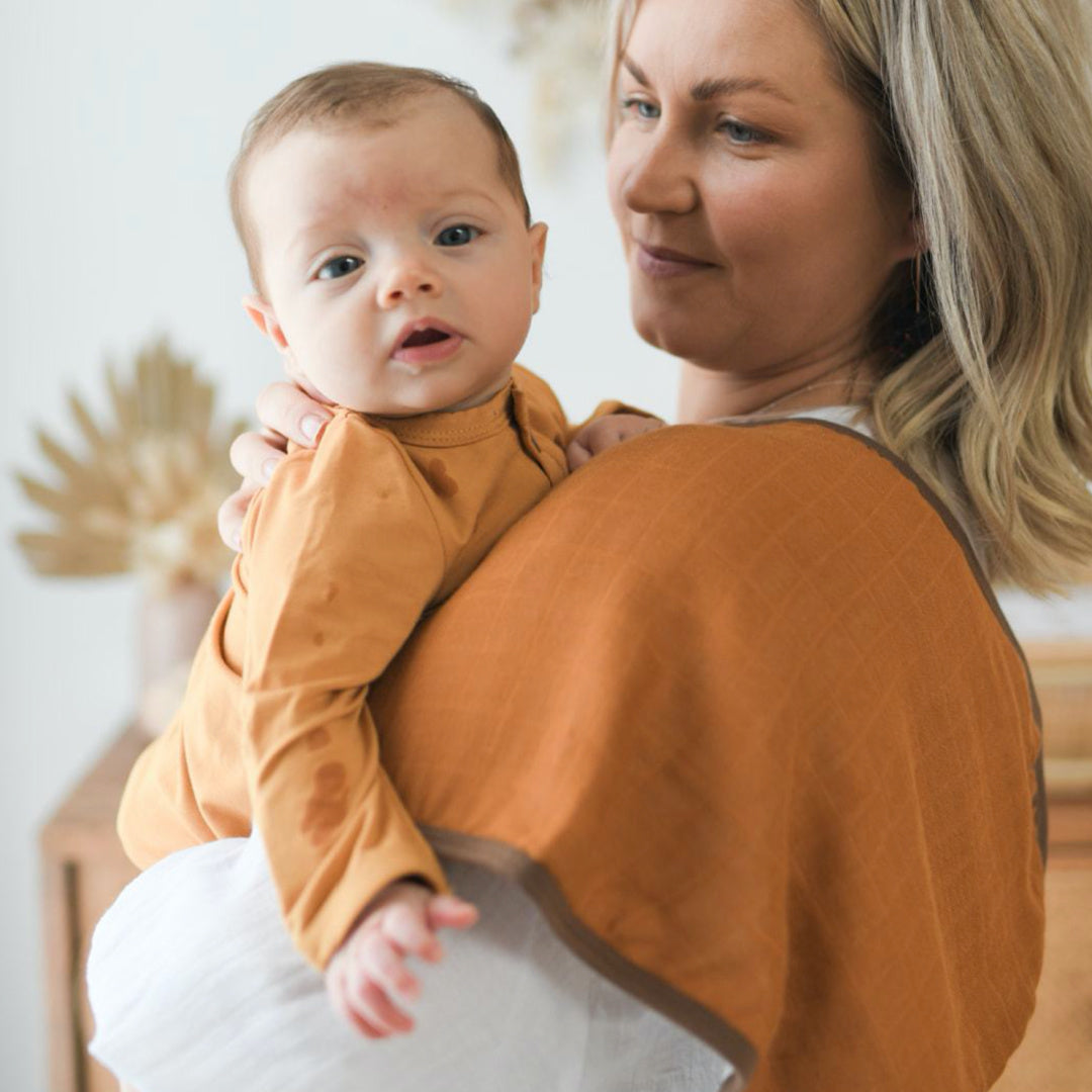 LUNA&#39;S TREASURES DESERT BRONZE MUSLIN BURP CLOTH