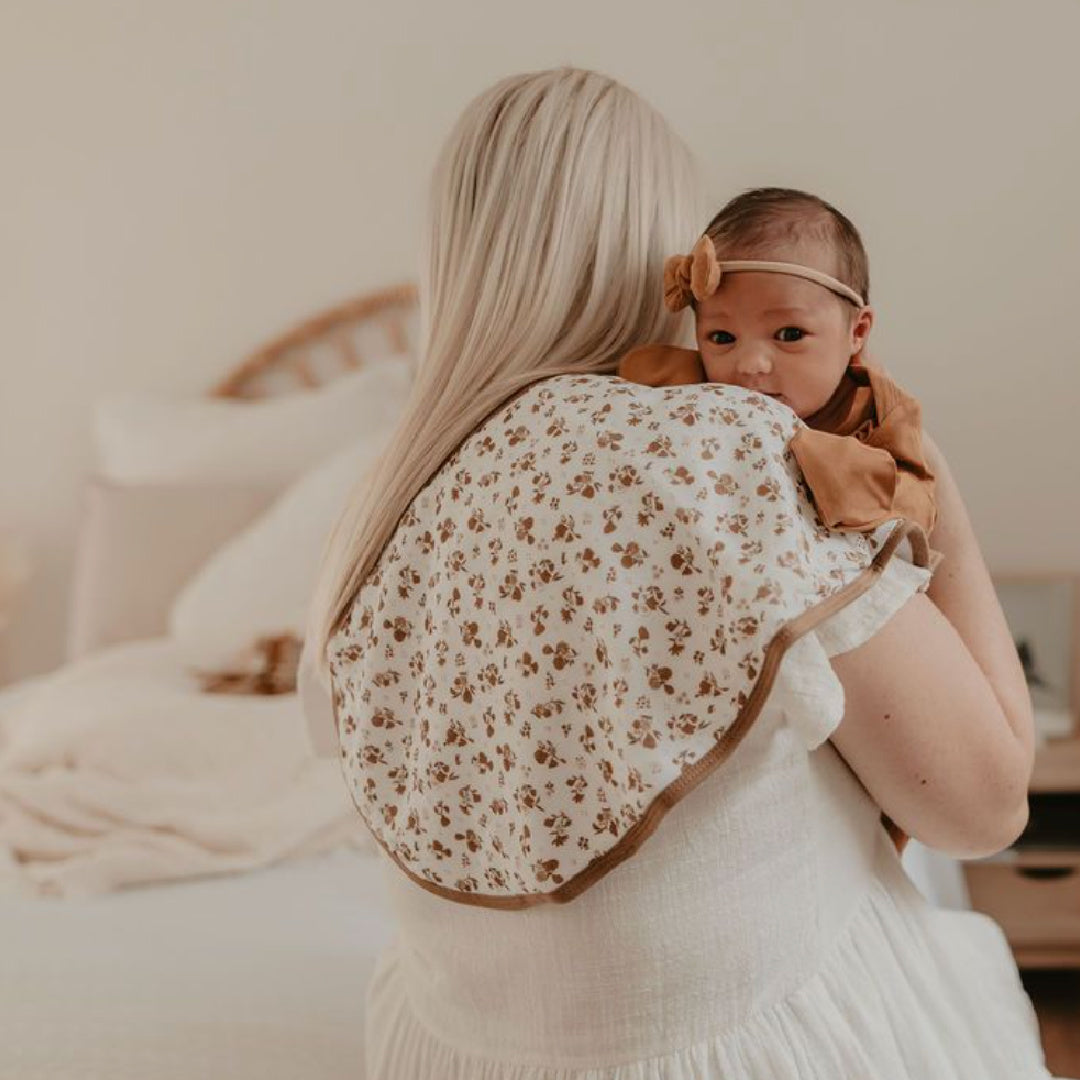 LUNA'S TREASURES DESERT DAISY MUSLIN BURP CLOTH