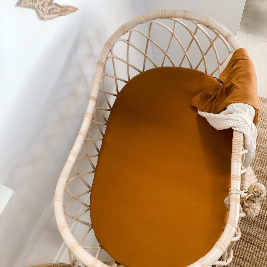 LUNA&#39;S TREASURES DESERT BRONZE BAMBOO JERSEY BASSINET SHEET