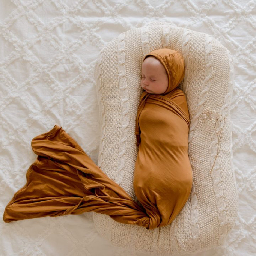 LUNA&#39;S TREASURES DESERT BRONZE BAMBOO JERSEY SWADDLE WRAP