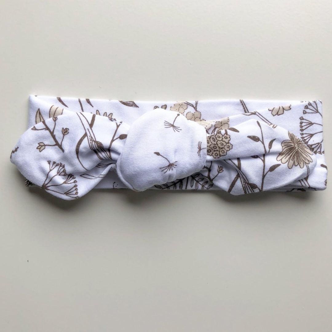 LUNA&#39;S TREASURES WILD MEADOW (NEUTRAL PETALS] JERSEY TOPKNOT HEADBAND