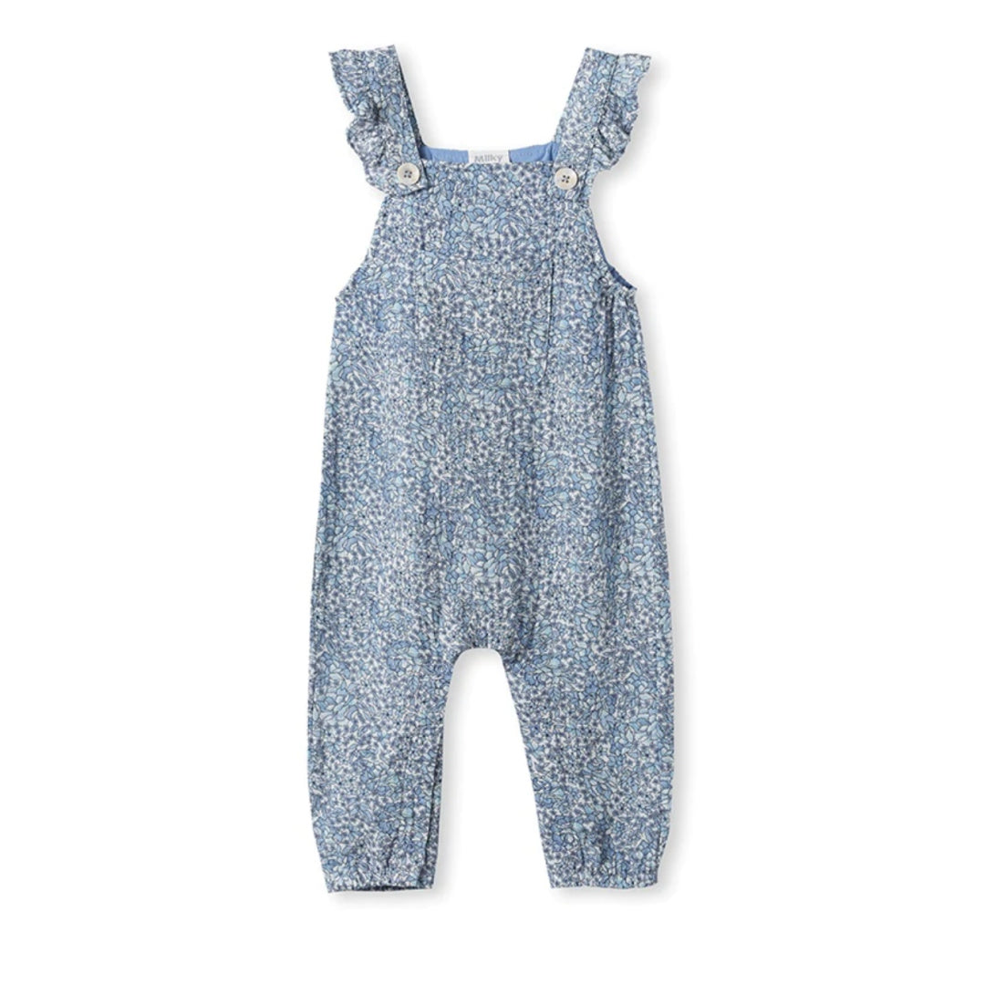 MILKY BABY GIRLS ANTIQUE FLORAL OVERALL