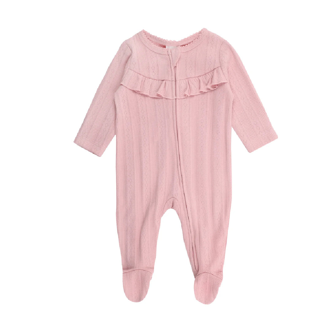 BEBE WHITE LABEL POINTELLE ONESIE - DUSKY PINK