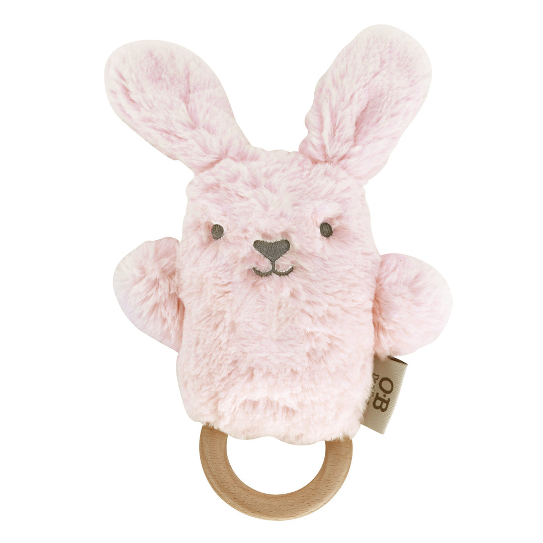 OB DESIGNS BABY RATTLE &amp; TEETHING RING - BETSY BUNNY