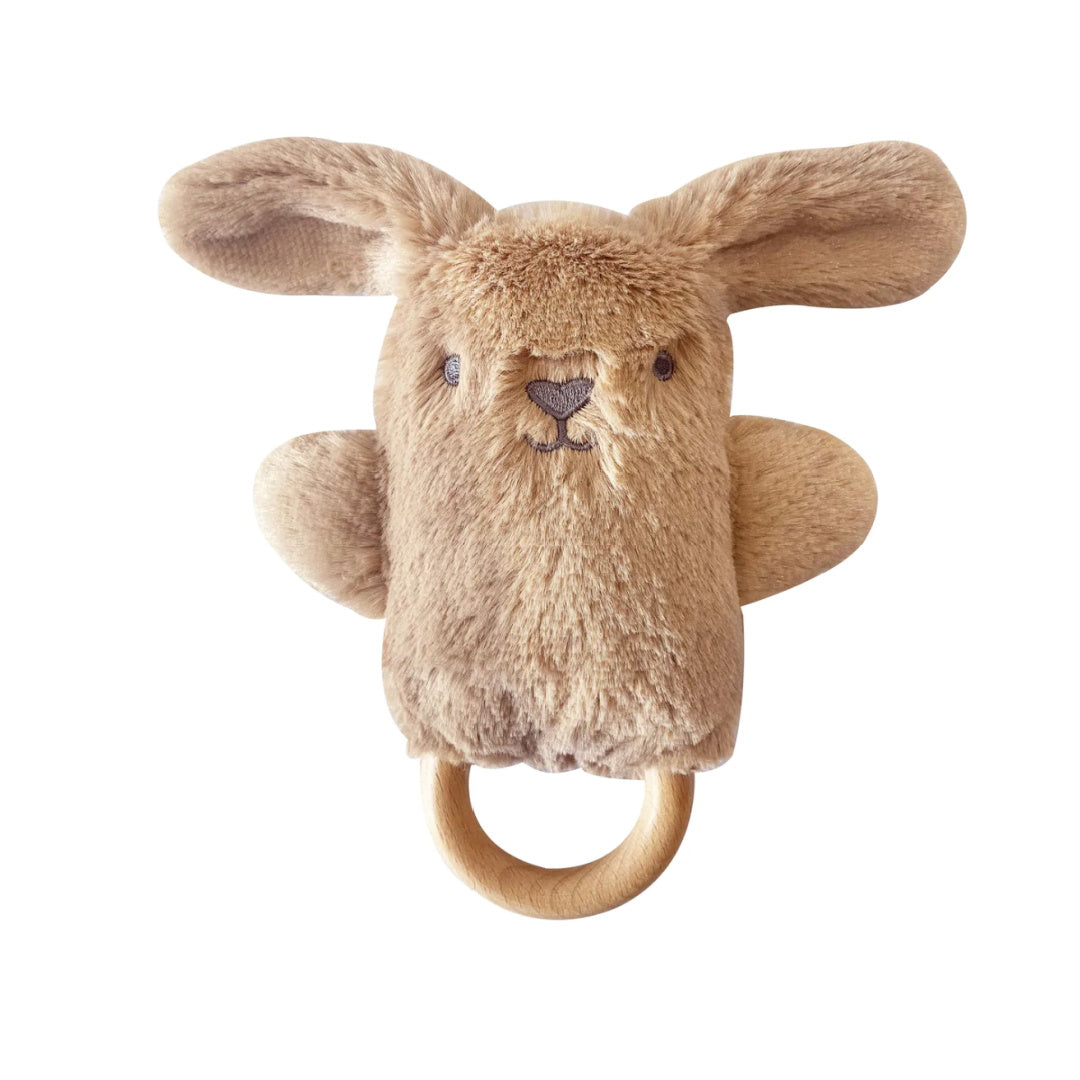 OB DESIGNS BABY RATTLE & TEETHING RING - BAILEY BUNNY