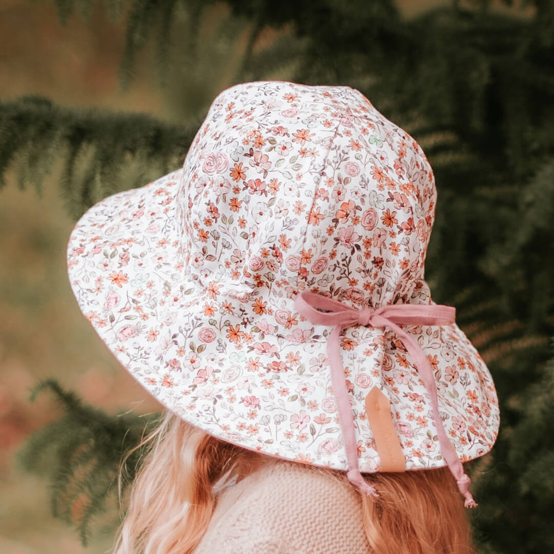BEDHEAD HERITAGE &#39;WANDERER&#39; GIRLS PANELLED BUCKET  SUN HAT - CHELSEA / ROSA