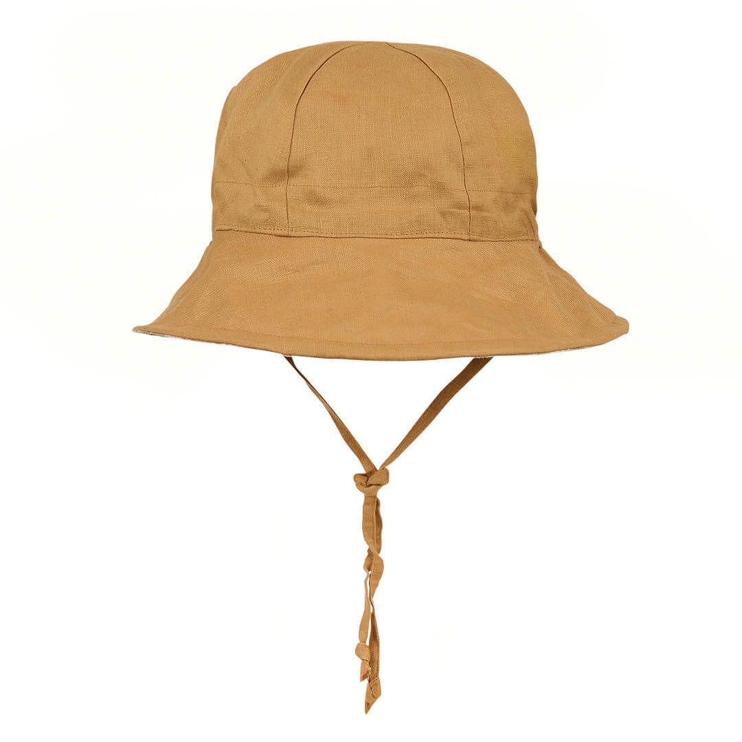 BEDHEAD HERITAGE &#39;WANDERER&#39; GIRLS PANELLED BUCKET  SUN HAT - PEONY / MAIZE