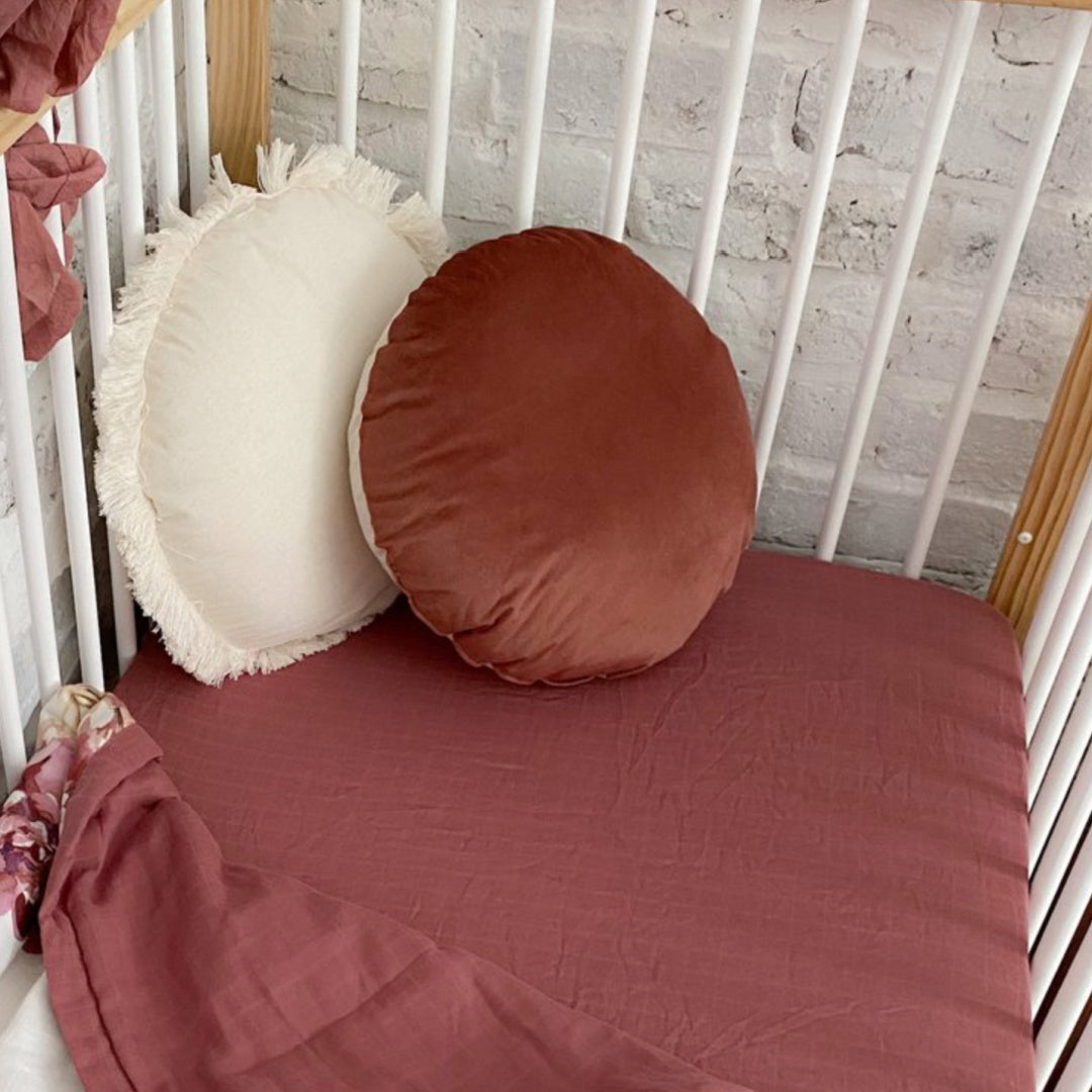 POP YA TOT MULBERRY MUSLIN FITTED COT SHEET