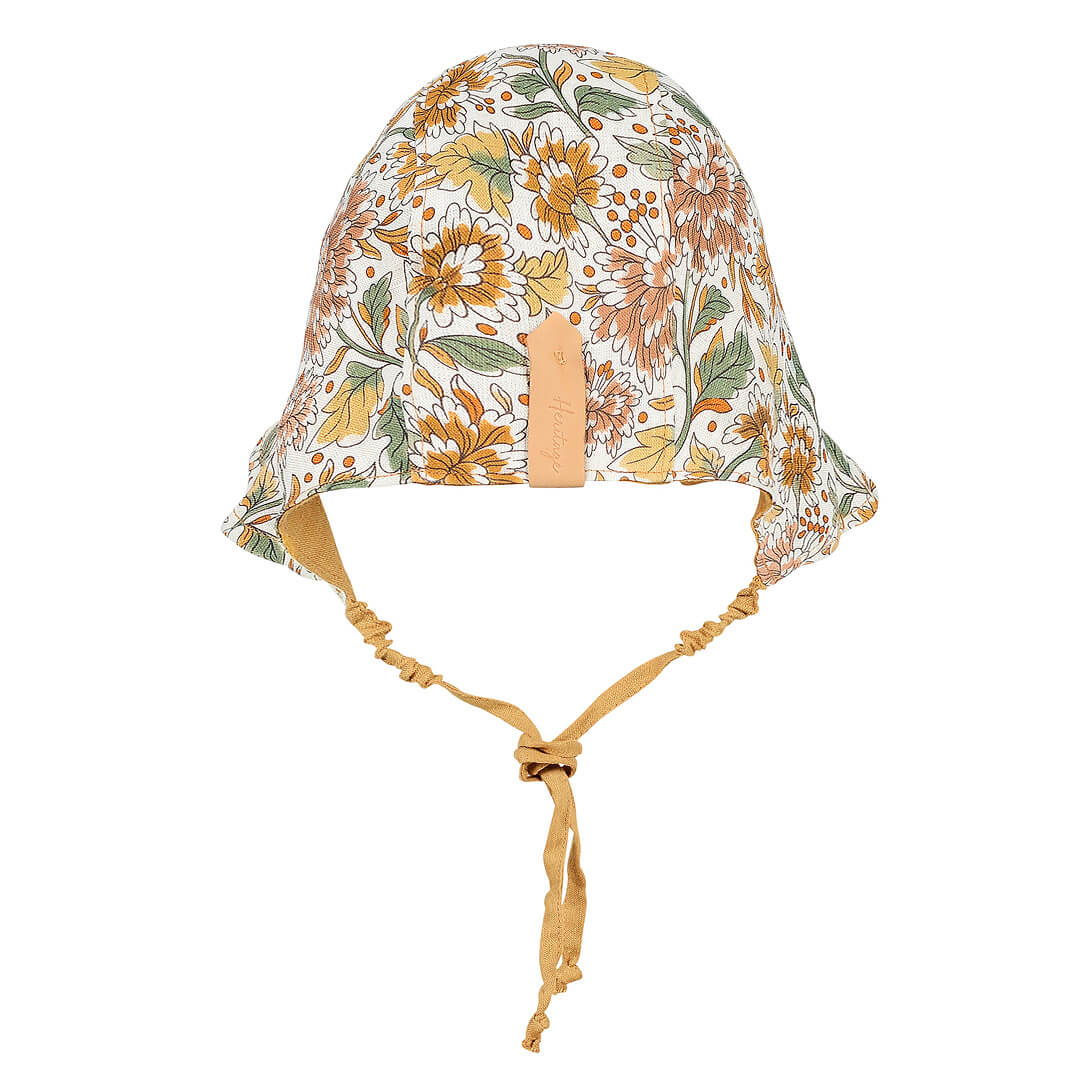 BEDHEAD HERITAGE &#39;SEARCHER&#39; REVERSIBLE RUFFLE BONNET - PEONY / MAIZE