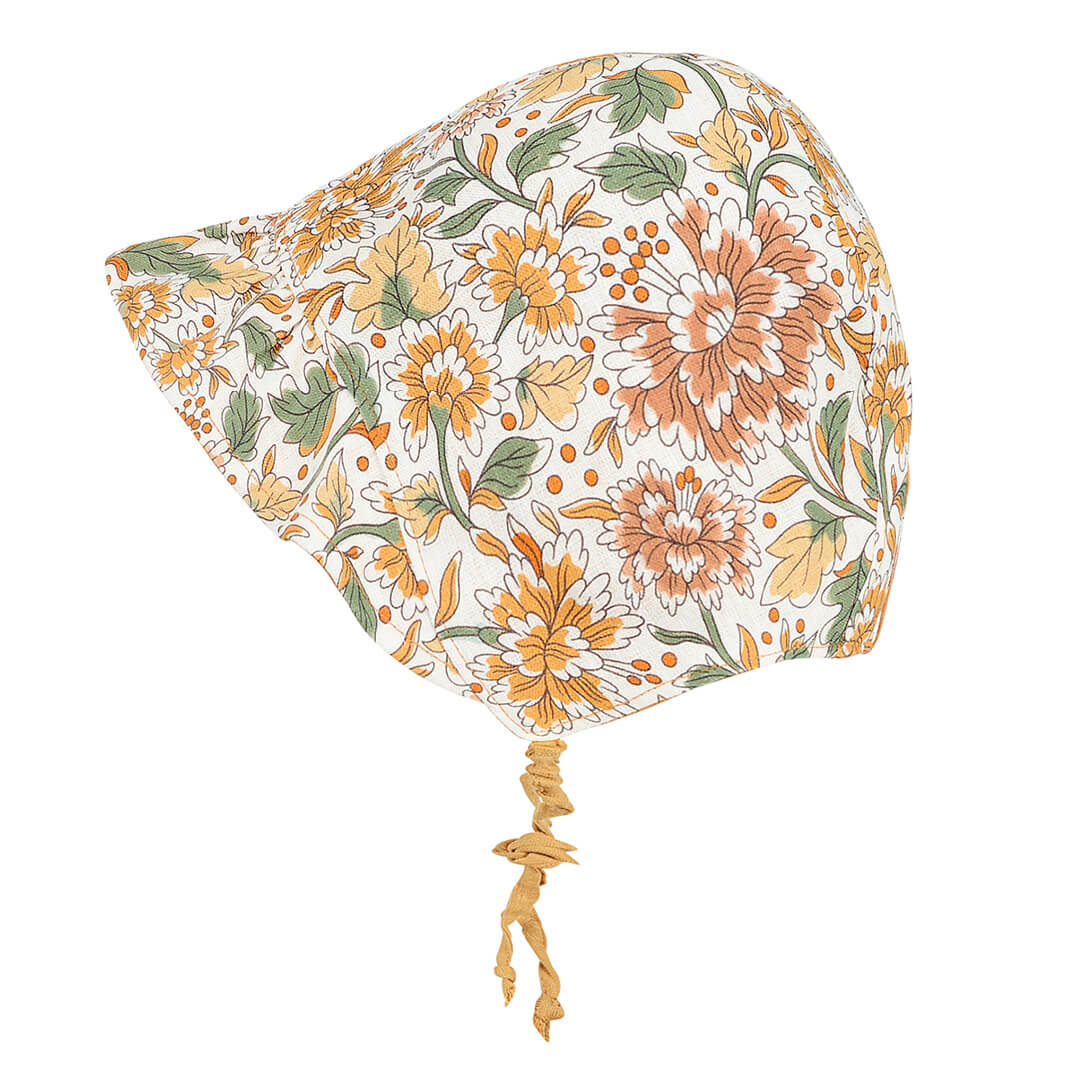 BEDHEAD HERITAGE &#39;SEARCHER&#39; REVERSIBLE RUFFLE BONNET - PEONY / MAIZE