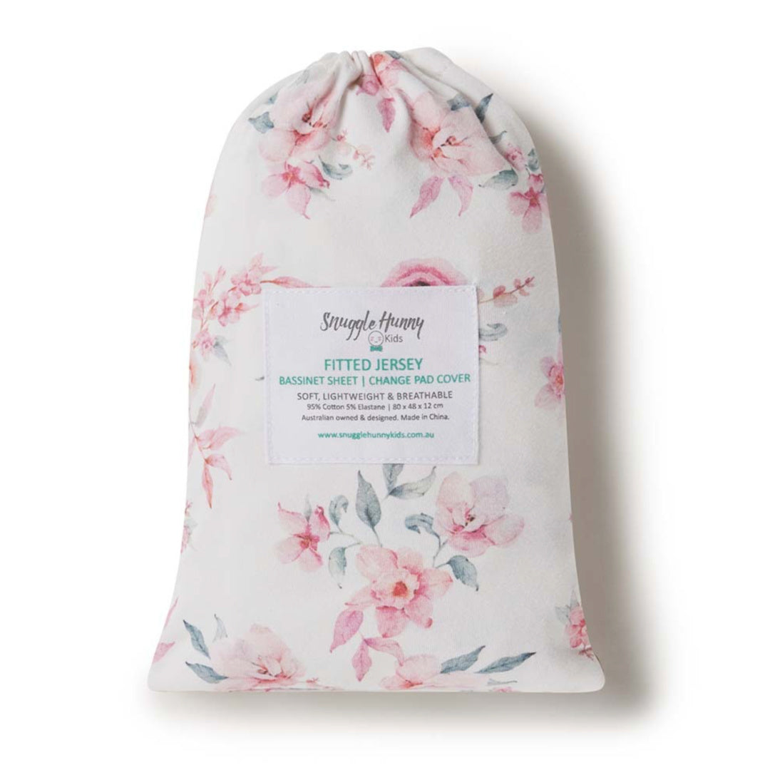 SNUGGLE HUNNY ORGANIC FITTED BASSINET SHEET / CHANGE PAD COVER - CAMILLE