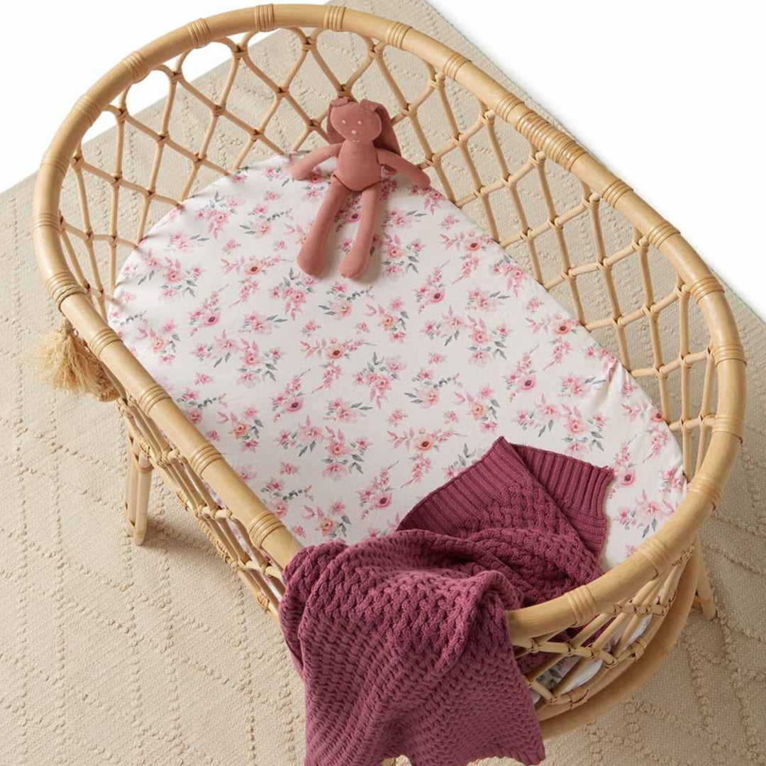 SNUGGLE HUNNY ORGANIC FITTED BASSINET SHEET / CHANGE PAD COVER - CAMILLE