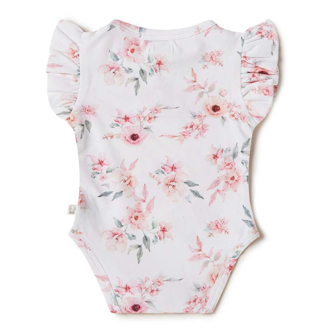 SNUGGLE HUNNY ORGANIC SHORT SLEEVE BODYSUIT WITH FRILL - CAMILLE