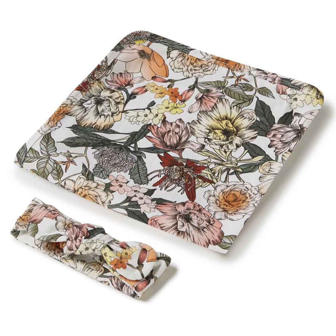 SNUGGLE HUNNY ORGANIC JERSEY WRAP AND TOPKNOT SET - AUSTRALIANA