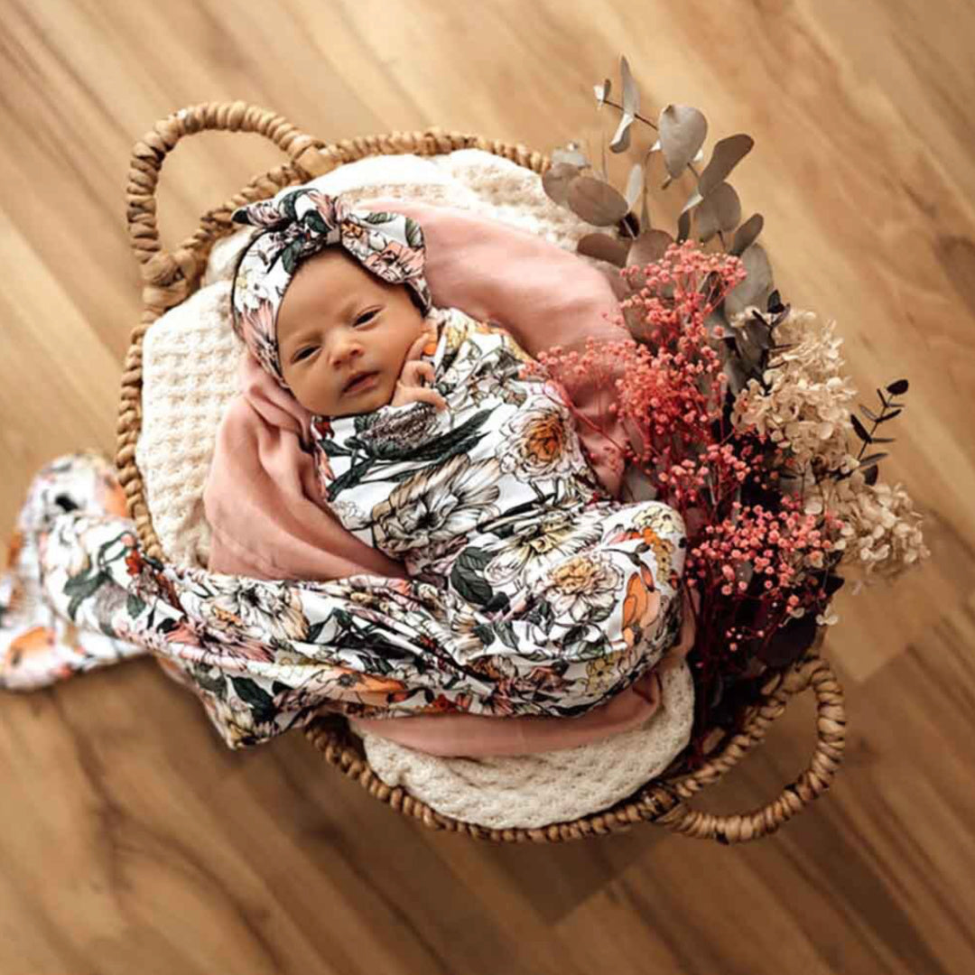 SNUGGLE HUNNY ORGANIC JERSEY WRAP AND TOPKNOT SET - AUSTRALIANA