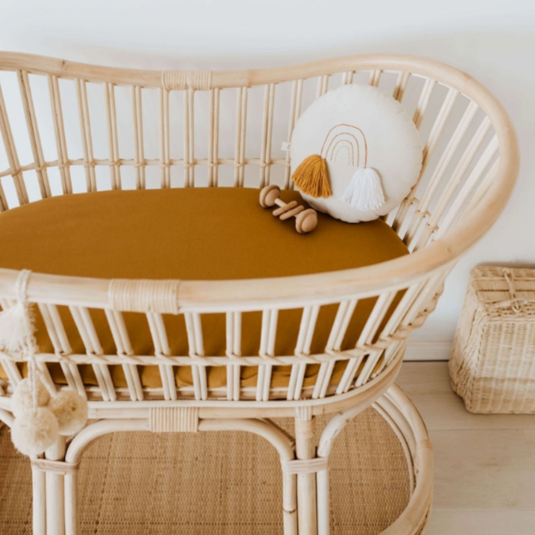 SNUGGLE HUNNY ORGANIC FITTED BASSINET SHEET / CHANGE PAD COVER - BRONZE