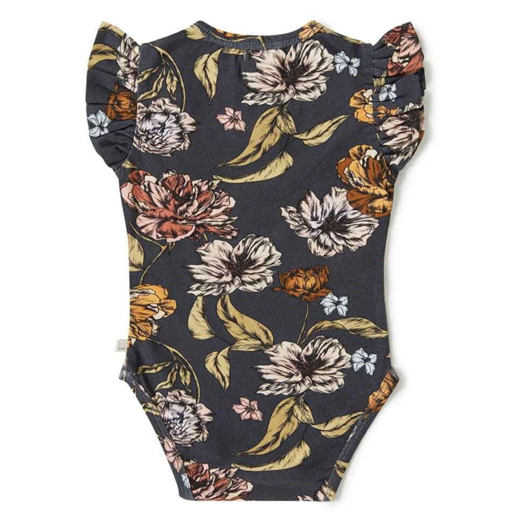 SNUGGLE HUNNY ORGANIC SHORT SLEEVE BODYSUIT WITH FRILL - BELLE