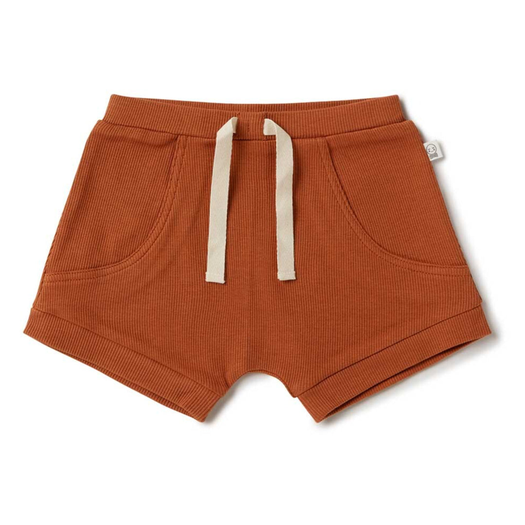 SNUGGLE HUNNY ORGANIC BABY SHORTS - BISCUIT