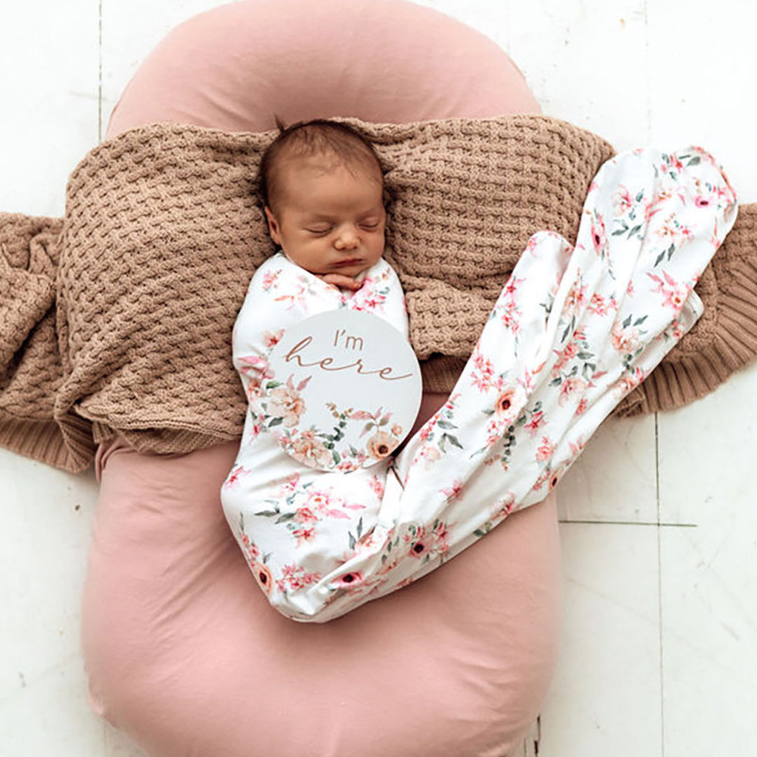 SNUGGLE HUNNY REVERSIBLE MILESTONE CARDS - CAMILLE &amp; JEWELL PINK