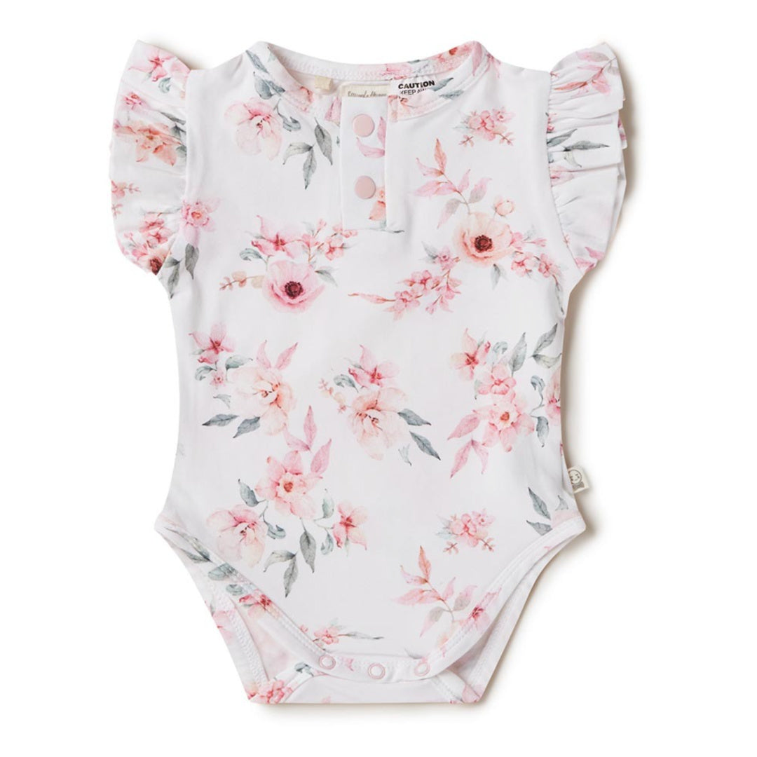 SNUGGLE HUNNY ORGANIC SHORT SLEEVE BODYSUIT WITH FRILL - CAMILLE