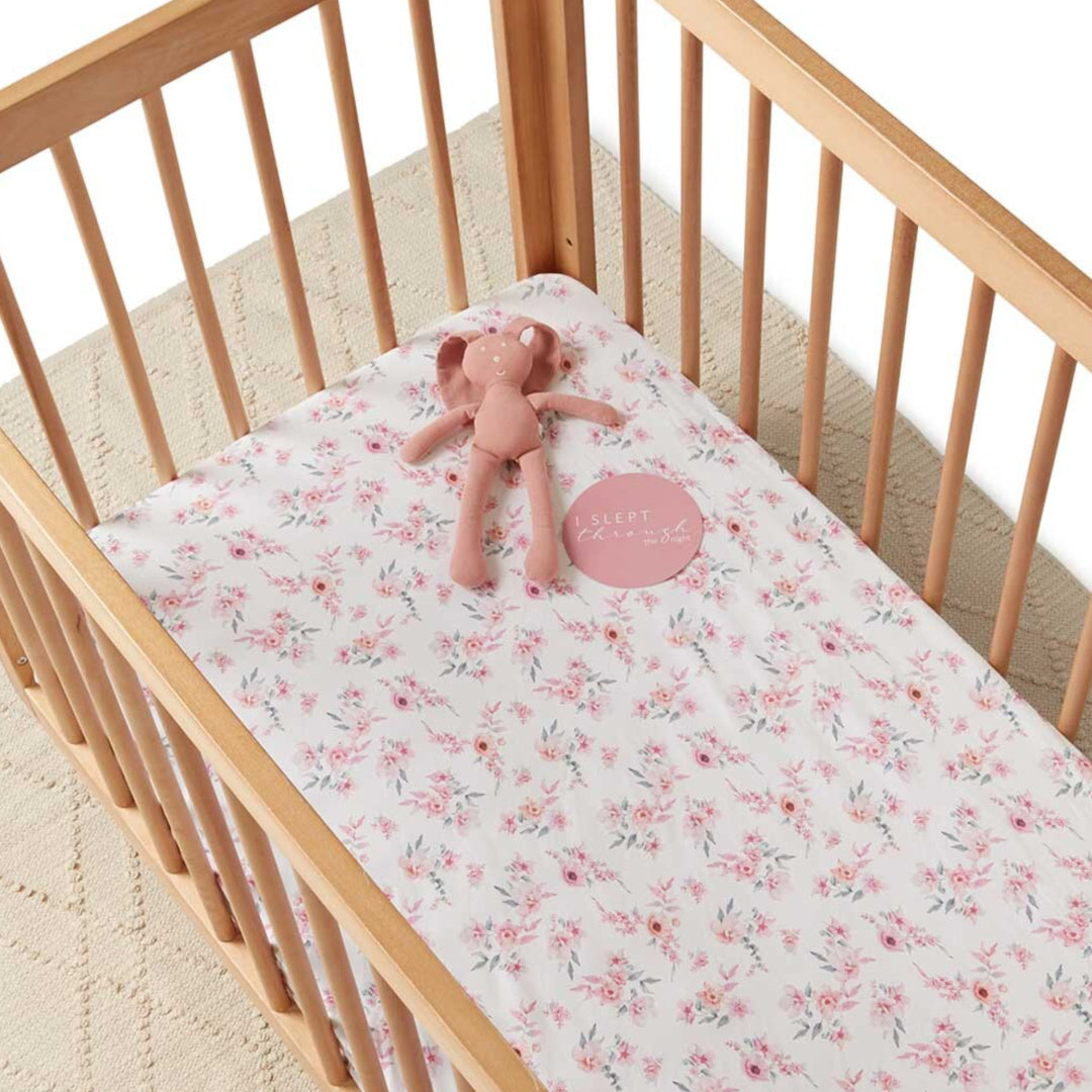 SNUGGLE HUNNY ORGANIC FITTED COT SHEET - CAMILLE