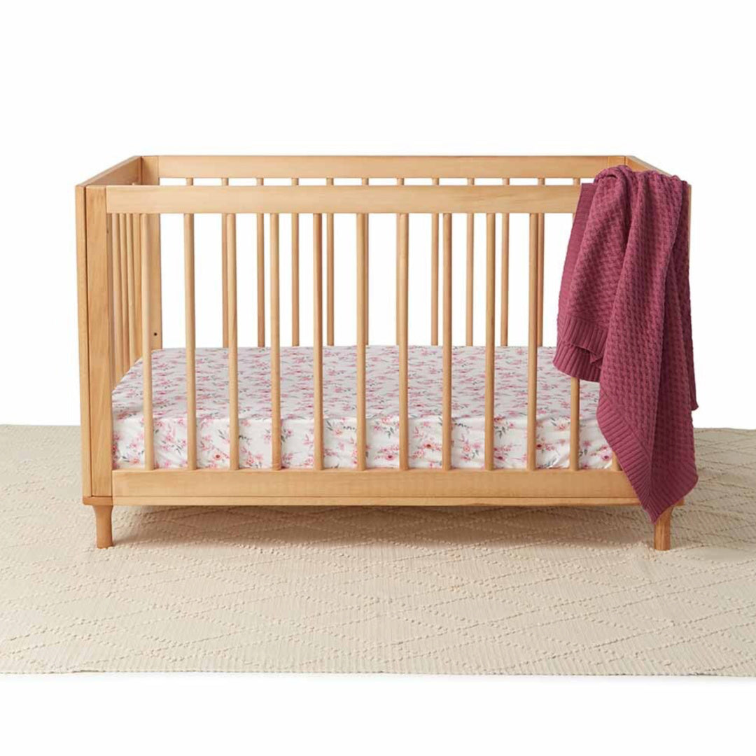 SNUGGLE HUNNY ORGANIC FITTED COT SHEET - CAMILLE