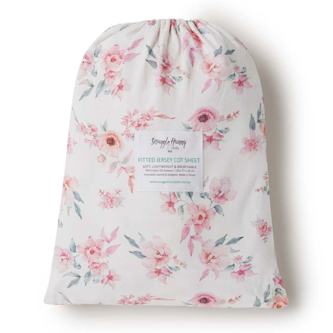 SNUGGLE HUNNY ORGANIC FITTED COT SHEET - CAMILLE