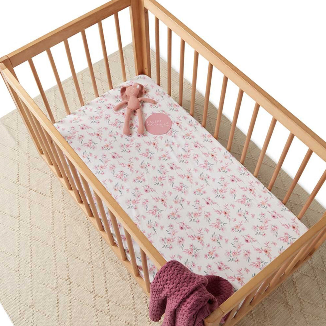 SNUGGLE HUNNY ORGANIC FITTED COT SHEET - CAMILLE