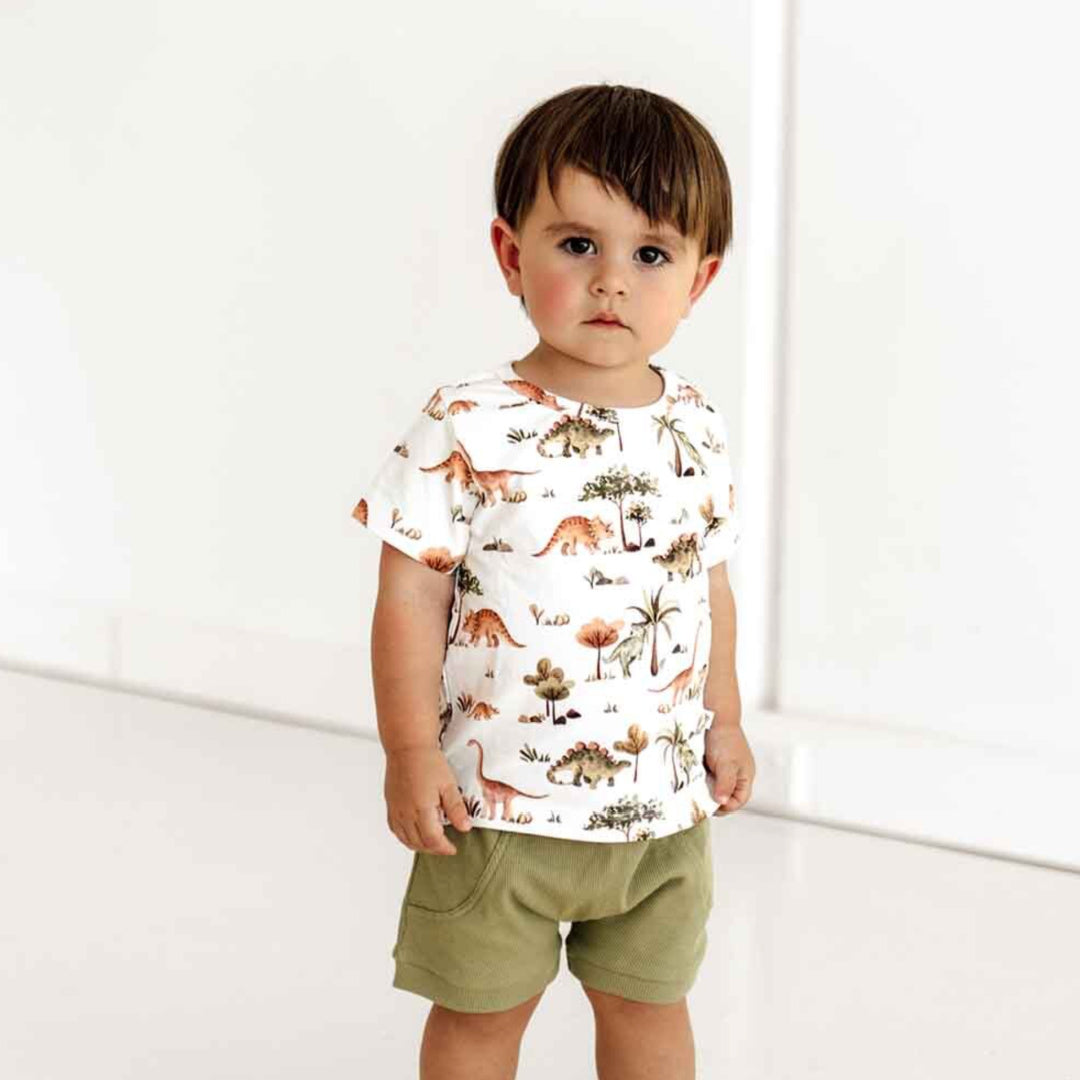 SNUGGLE HUNNY ORGANIC SHORT SLEEVE T-SHIRT - DINO
