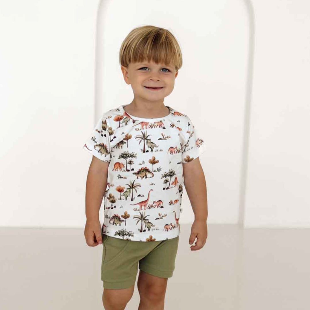 SNUGGLE HUNNY ORGANIC SHORT SLEEVE T-SHIRT - DINO