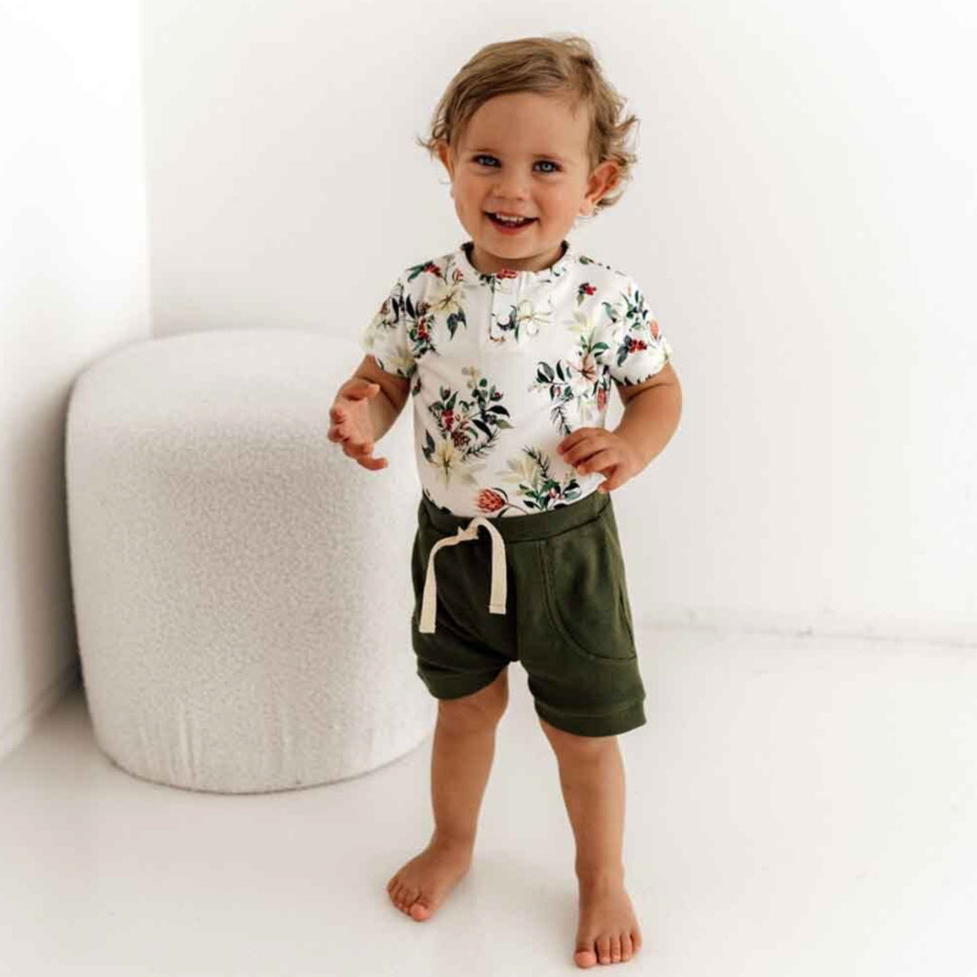 SNUGGLE HUNNY ORGANIC SHORT SLEEVE BODYSUIT - FESTIVE BERRY (LIMITED EDITION)