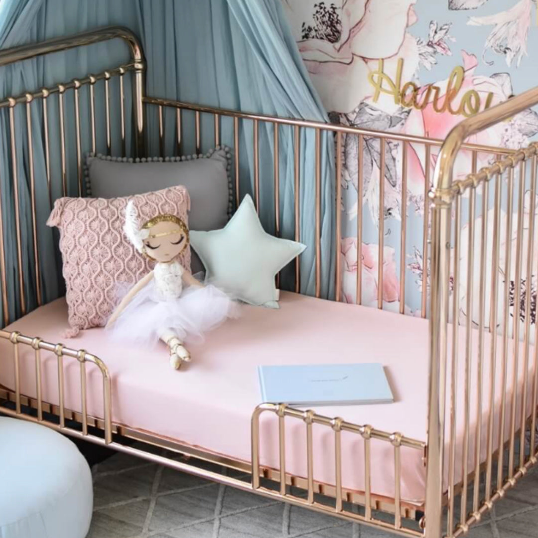 SNUGGLE HUNNY ORGANIC FITTED COT SHEET - LULLABY PINK