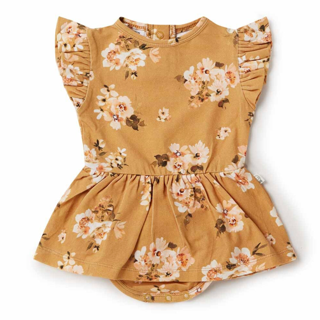 SNUGGLE HUNNY ORGANIC DRESS - GOLDEN FLOWER
